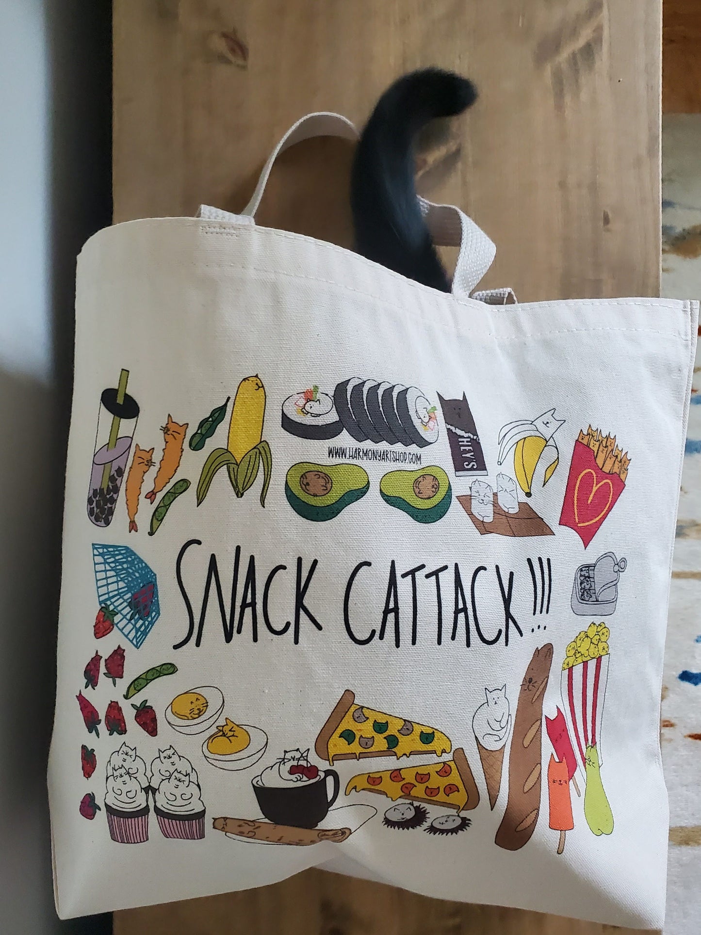 Snack Cattack Tote Bag
