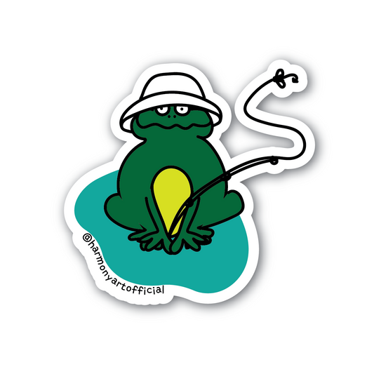 Fly Fisher Frog Sticker