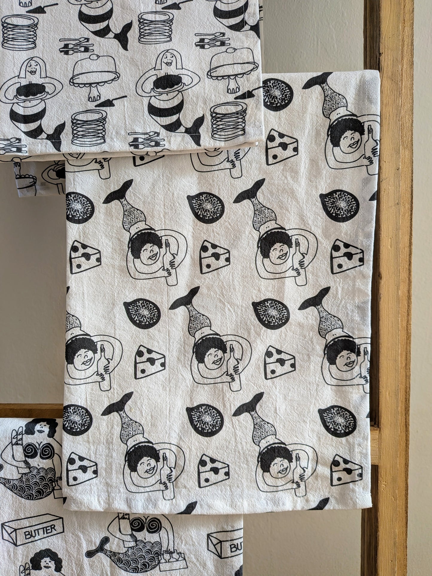 Fancy Mermaid kitchen tea towel