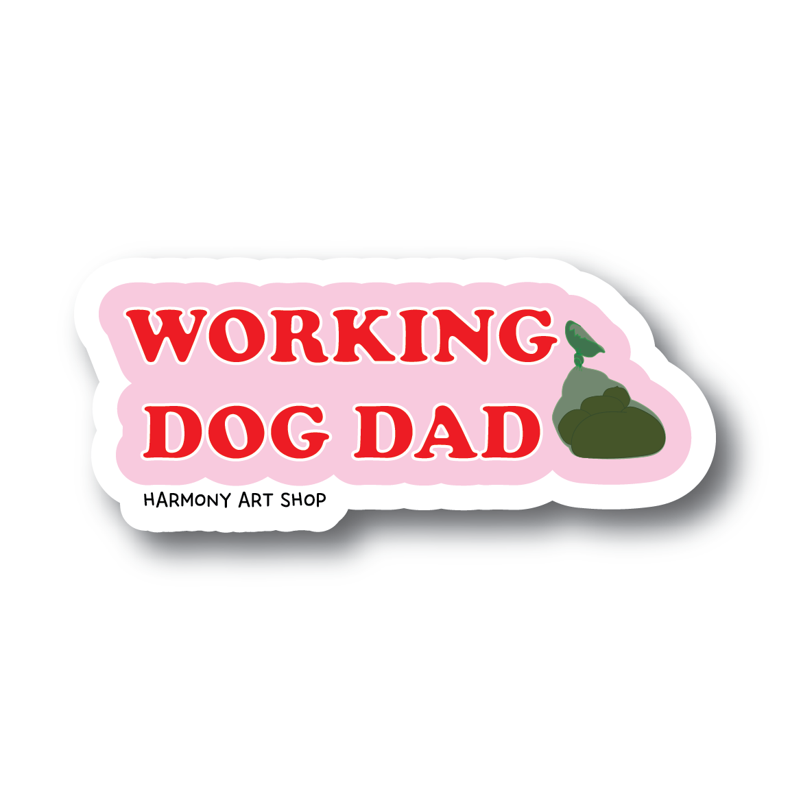 Working Dog Dad Poop Bag Sticker